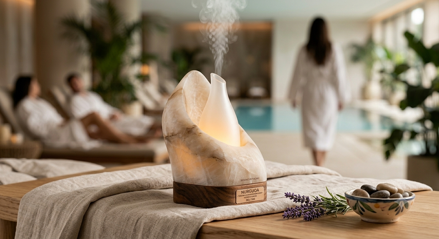 Nurgoa Lune — diffuseur en albâtre dans une ambiance spa